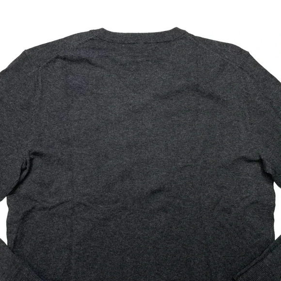 Alfani Solid Table Cotton Blend Dark Grey V-Neck Classic Fit Mens Sweater - Picture 8 of 10